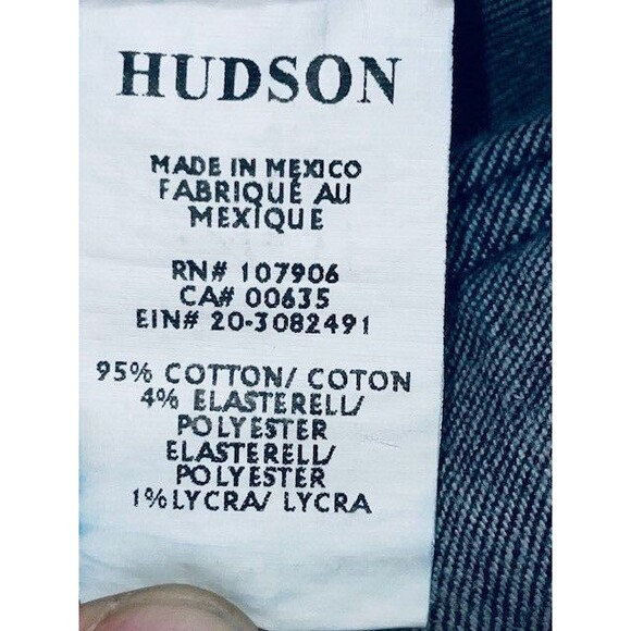 Hudson Straight Jeans Men's Byron Five Pocket Stretch Dark Wash Sz 36 Fits 38x30 - Picture 10 of 13